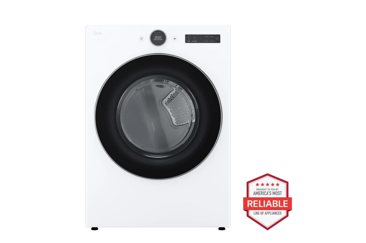 LG 7.4 cu. ft. Ultra Large Capacity Smart Front Load Gas ENERGY STAR Dryer with Sensor Dry & Steam Technology DLGX5501W (a4lj66cgf96d)