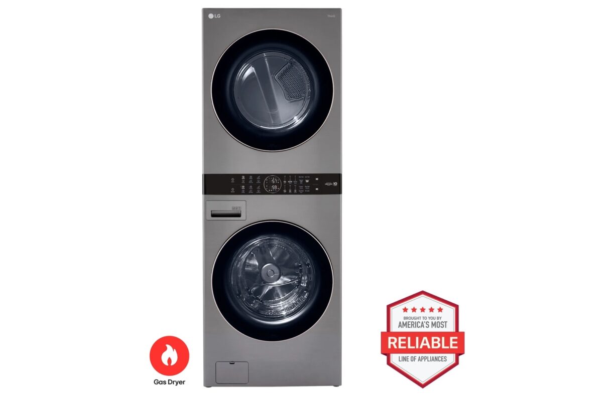 LG Single Unit Front Load LG WashTower(TM) with Center Control(TM) 4.5 cu. ft. Washer and 7.4 cu. ft. Gas Dryer WKG101HVA (a4lez99lzfcz)