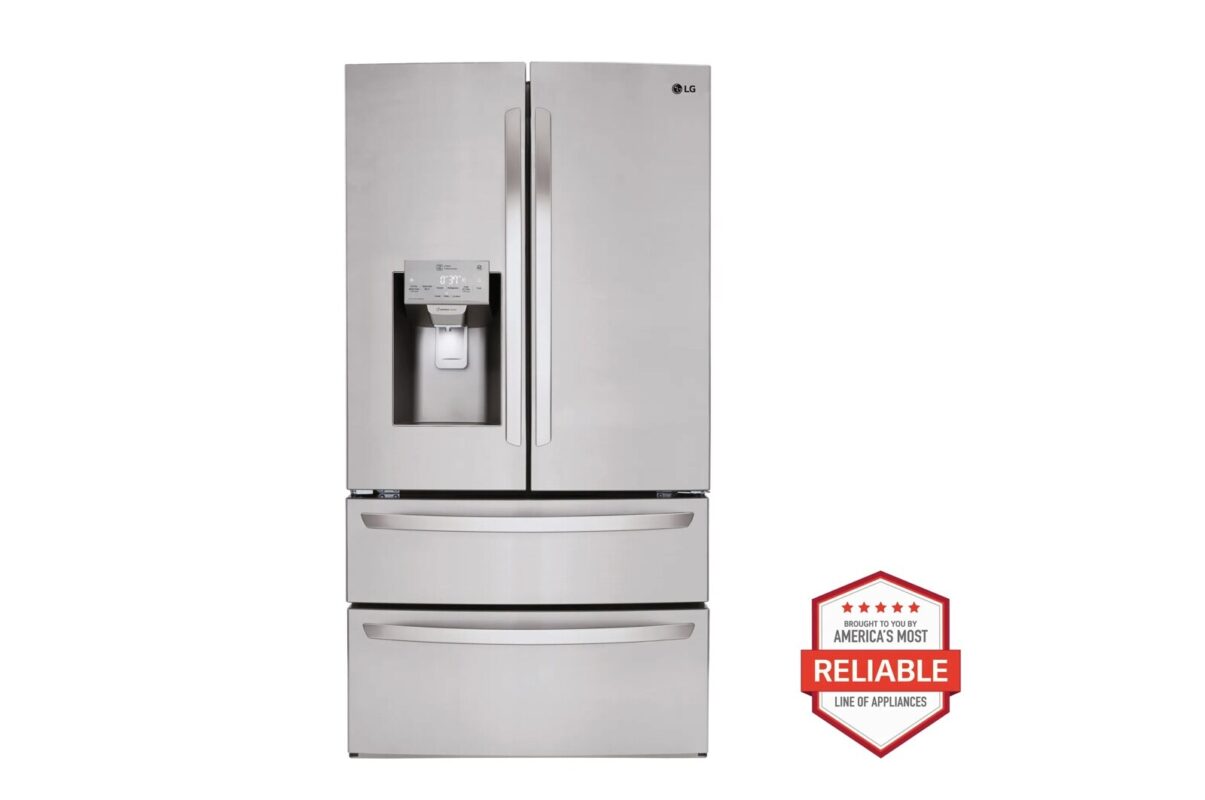 LG 28 cu. ft. 4-Door French Door, Standard Depth, Ice & Water, Double Freezer, Stainless Steel LMXS28626S (a4lcivicwm6t)