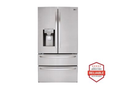 LG 28 cu. ft. 4-Door French Door, Standard Depth, Ice & Water, Double Freezer, Stainless Steel LMXS28626S (a4lcivicwm6t)