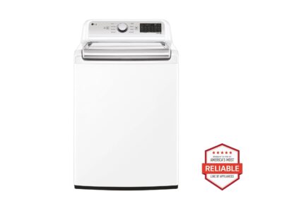 LG 5.3 cu. ft. Mega Capacity Smart Wi-Fi Enabled Top Load Washer with 4-Way(TM) Agitator & TurboWash3D(TM) Technology WT7405CW (a4liynku3t5b)