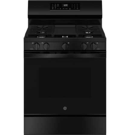 GE GE(R) 30" Free-Standing Gas Convection Range with No Preheat Air Fry and EasyWash(TM) Oven Tray GGF600AVBB (a4l1ud4v66yq)